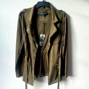 New Kendall and Kylie Green Suede Tie Jacket